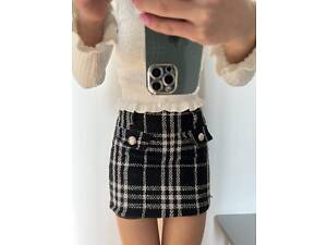 Твідова спідниця міні