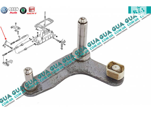Тяга кулисы / рычага механизма переключения передач КПП ( шток вилки коробки переключения передач ) 1K0711201A VW / ВОЛЬ
