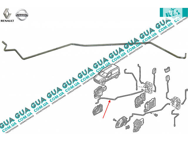 Тяга закрытия / открытия замка передней правой двери 7700303141 Nissan / НИССАН KUBISTAR 1997-2008 / КУБИСТАР 97-08, Re