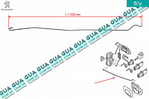 Тяга замка передней левой двери ( от замка к ручке ) 917533 Peugeot / ПЕЖО 206, Peugeot / ПЕЖО 306