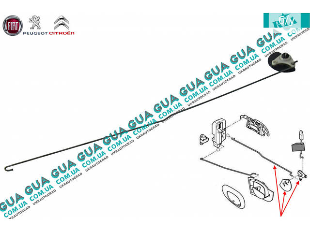 Тяга замка задней левой двери ( тяга блокировки двери ) 9151N6 Peugeot / ПЕЖО 206