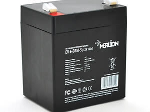Тягова акумуляторна батарея Merlion EV 6-DZM-5, 12 V 5 Ah F2 (90*70*101), 1.5 kg Q10