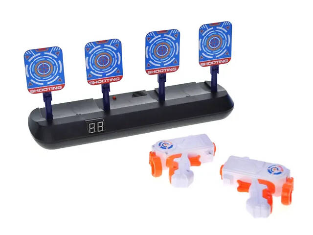 Тир на батарейках з двома пістолетами стріляє присосками 0566 - Фото 3