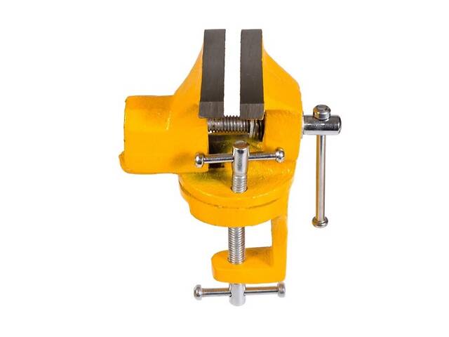 Тиски слесарные поворотные MASTERTOOL 70 мм Yellow (07-0203) - Фото 1