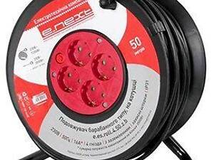 Удлинитель на катушке 25м с з/к 4 гнезда без выключателя baby protect [s042096] e.es.roll.4.25.z.b. E.NEXT