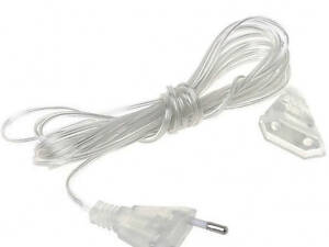 Подовжувач на прозорому кабелі 3 метровий для гірлянд