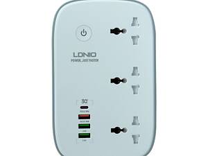 Удлинитель сетевой LDNIO SCW3451 WiFi 3 резетки PD / QC 3.0 2m 3USB Type-C White