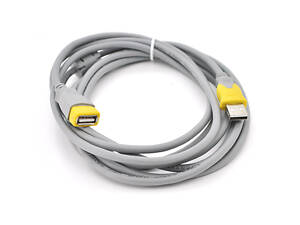 Удлинитель USB 2.0 V-Link AM/AF, 1.5m, 1 феррит, Grey/Yellow, Q250
