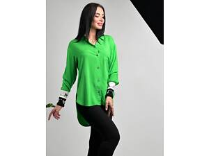 Удлиненная женская блузка 'Michelle' оптом | Батал | Распродажа модели Зеленый, 50-52