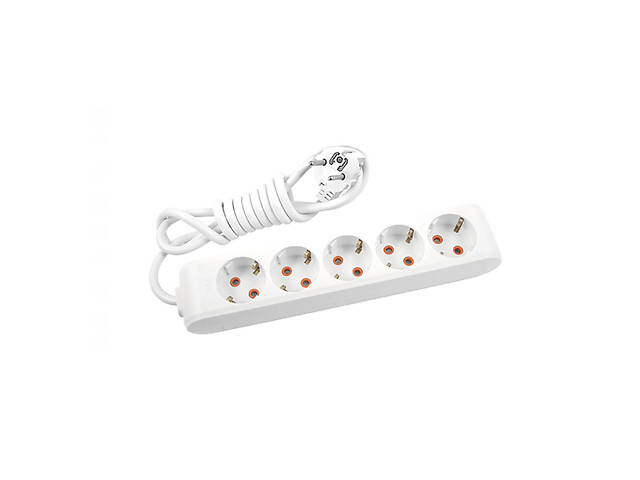 Удлинитель Panasonic X-tendia с заземлением 5 гнезд, 3 м, с защитными шторками, серый - Фото 1