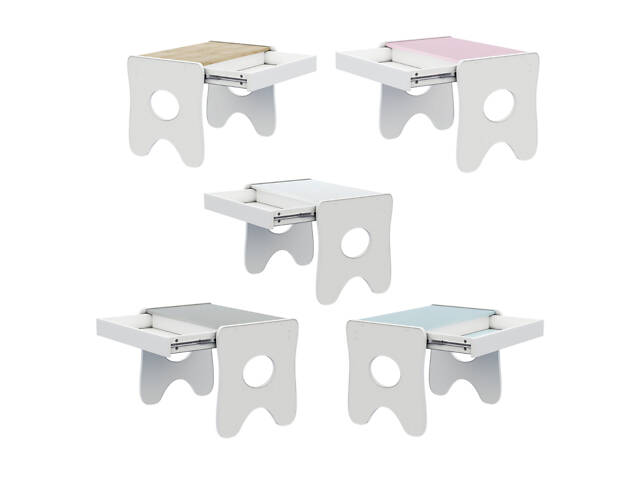 Зручний столик у дитячу кімнату 70×45×51, дитячий ігральний стіл із ящиком, білий з сірим - Фото 9