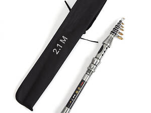 Вудка телескопічна для риболовлі LEO 27593 2.1 м Чорний (6909-25855)