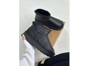 Угги кожаные на платформе, угги платформа 39р код 3124