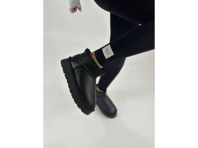 Шкіряні жіночі уггі на платформі, шкіряні уггі платформа 39р код 3124 - Фото 8