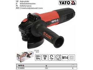 Угловая шлифмашина YATO Польша болгарка 720 Вт Ø=115 мм YT-82091