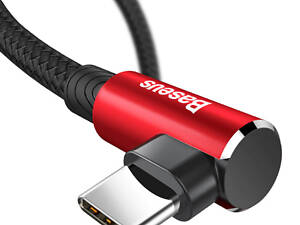 Угловой Type-C кабель Baseus Elbow Type Cable 1m - Black/Red