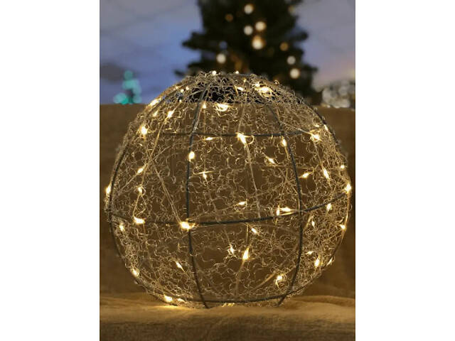 Декоративна прикраса Luca Lighting Куля Срібляста D25 см 30 led (8718861660951) - Фото 3