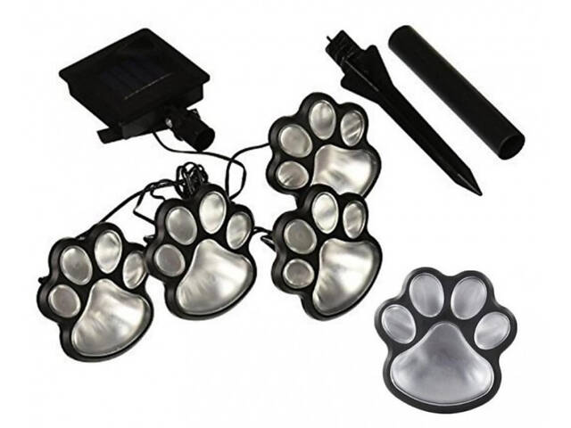 Уличный автономный светильник Solar Paw Print Lights на солнечной батарее 12шт LED с защитой от влаги - Фото 1
