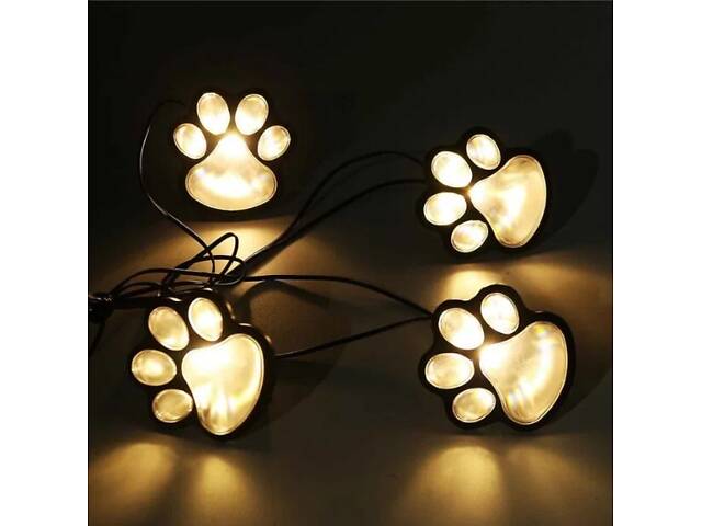 Уличный автономный светильник Solar Paw Print Lights на солнечной батарее 12шт LED с защитой от влаги - Фото 4