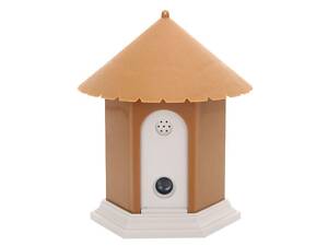 Ультразвуковой антилай скворечник для улицы Pet СSB10 c датчиком лая, коричневый