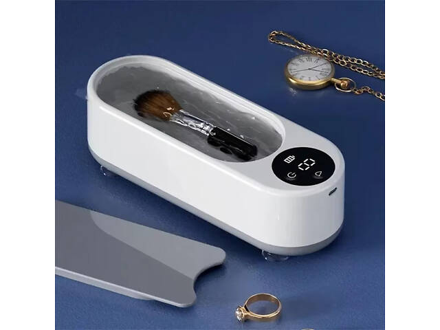 Ультразвуковой очиститель для украшений очков щеточок для макияжа (Белый) - Фото 4