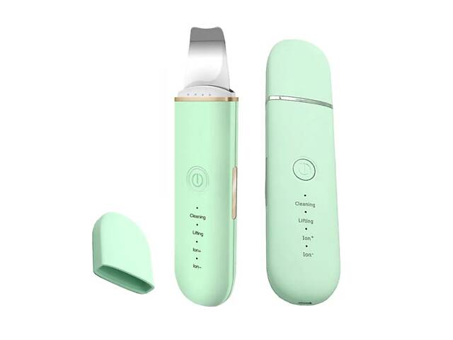 Ультразвуковой скрабер для чистки лифтинга и тонизации кожи лица Beauty Face LURNOFY 7C-CPY01 EMS Green - Фото 2