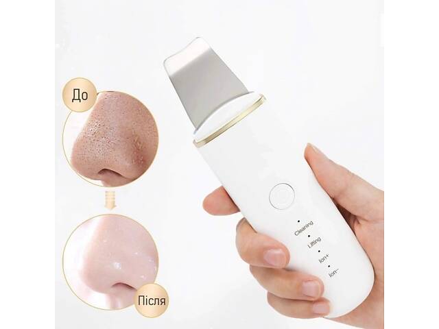 Ультразвуковой скрабер для чистки лифтинга и тонизации кожи лица Beauty Face LURNOFY 7C-CPY01 EMS White - Фото 4