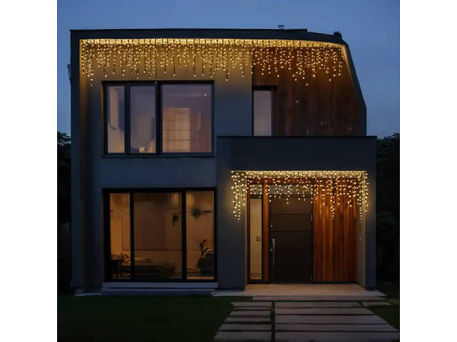 Вулична гірлянда Бахрома 20 м 335 LED чорний провід Жовтий 20MBY - Фото 2