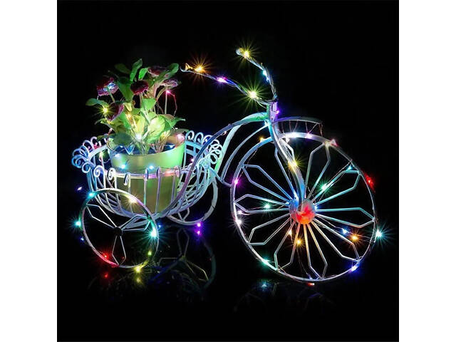 Вулична гірлянда із сонячною панеллю Крапля роси SFK-15 Світлодіодні гірлянди з RGB-підсвіткою 10 м 100LED - Фото 2