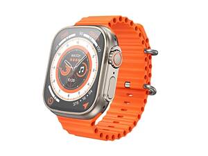 Умные смарт часы Hoco Y12 Ultra IP67 Bluetooth V5.0 128МБ 2.5D Титан-Золото