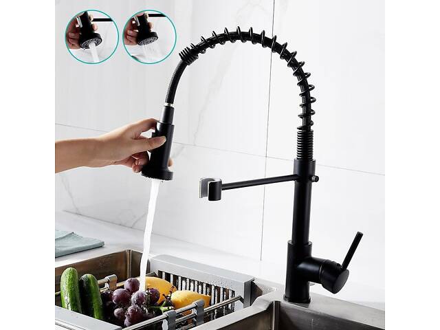 Розумний сенсорний кухонний змішувач WanFan зі світлодіодним краном, пружиною та висувною розпилювальною головкою - Фото 1