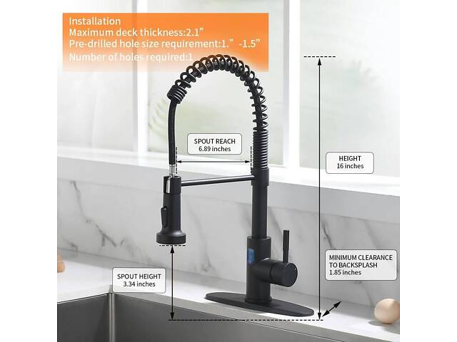 Розумний сенсорний кухонний змішувач WanFan зі світлодіодним краном, пружиною та висувною розпилювальною головкою - Фото 2