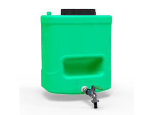 Рукомийник Litolan 15л з мильницею та латунним краном зеленого кольору