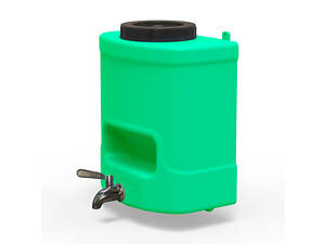 Рукомийник Litolan 15л з нержавіючим краном AISI 304 та мильницею зеленого кольору