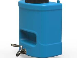Рукомийник Litolan 15л з нержавіючим краном AISI 304 та мильницею синього кольору
