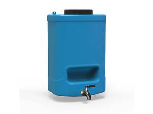 Рукомийник Літолан 20л з нержавіючим краном та мильницею синього кольору