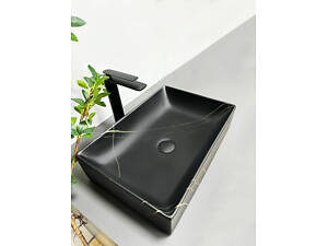 Умивальник (раковина) VBI LATINA BLACK STONE MATT накладний