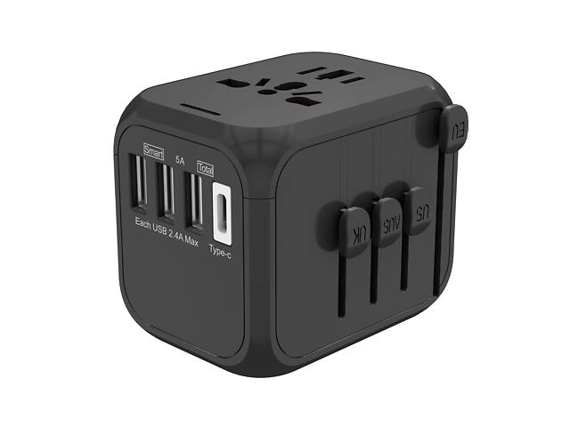 Універсальний адаптер Otravel для подорожей чорний - Фото 2