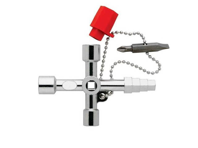 Універсальний ключ тип: F, для шаф [4-sided-key-F] 10в1 срібний Tactix - Фото 2