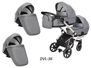 Универсальная многофункциональная детская коляска 2 в 1 для двойни “Velio-Duo-Lux” DVL-36