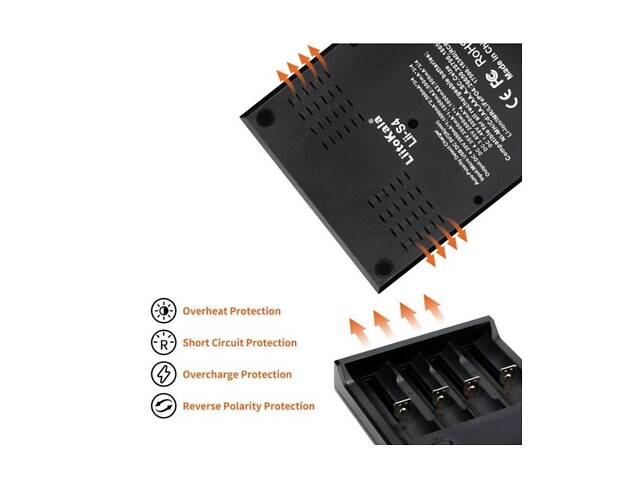 Универсальное интеллектуальное зарядное устройство для аккумуляторов LiitoKala Lii -S4 Черный (30151406) - Фото 2