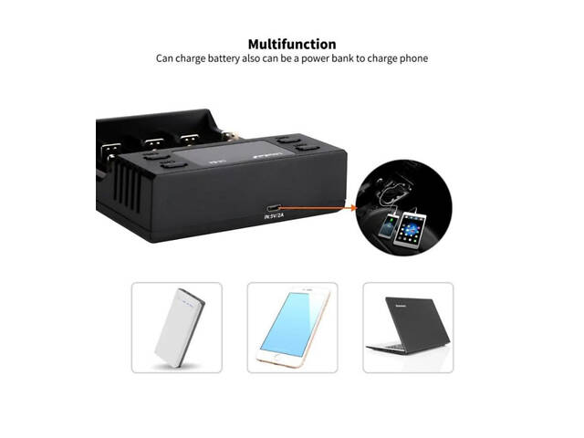 Универсальное интеллектуальное зарядное устройство для аккумуляторов LiitoKala Lii -S4 Черный (30151406) - Фото 4