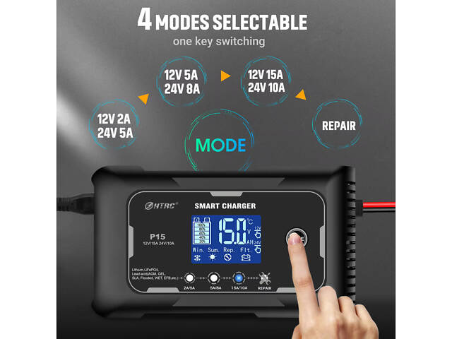 Універсальний зарядний пристрій для акумуляторів Lifepo4 15А №2185 - Фото 6