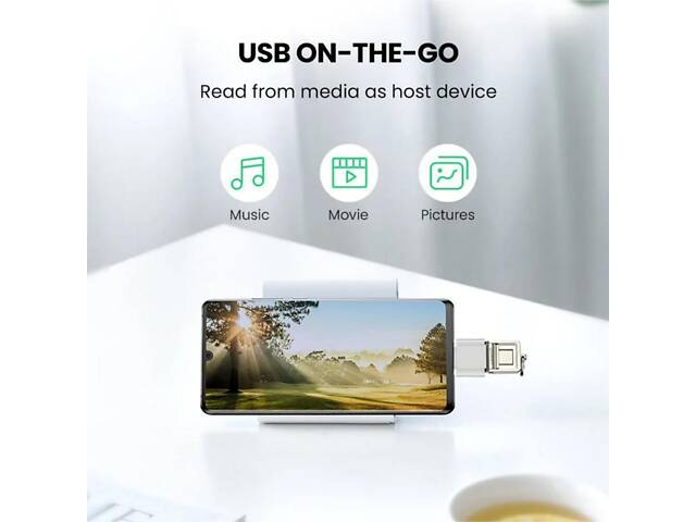 Універсальний адаптер Micro USB до USB, для планшетів, ПК, телефонів. Білий - Фото 5
