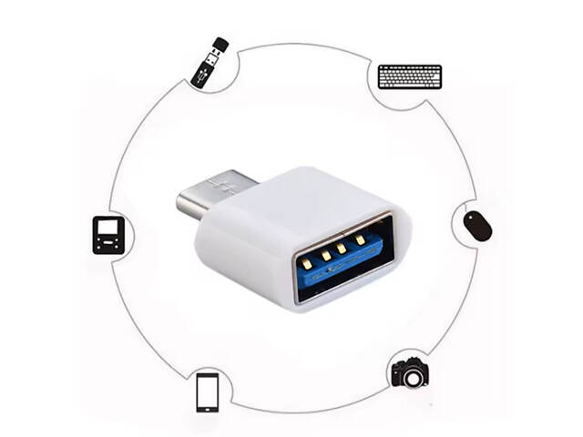 Універсальний адаптер Type-C до USB, для планшетів, ПК, телефонів. Білий - Фото 2