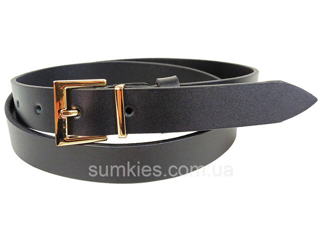 Універсальний жіночий шкіряний ремінь Skipper чорний, ширина 3 см - Фото 1
