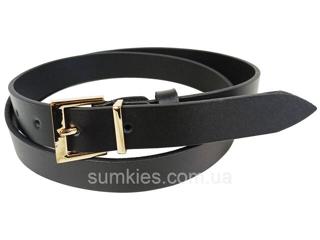 Універсальний жіночий шкіряний ремінь Skipper чорний, ширина 3 см - Фото 2