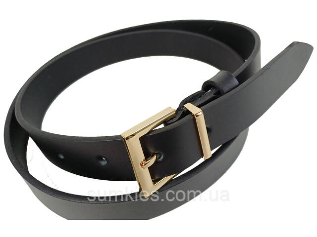 Універсальний жіночий шкіряний ремінь Skipper чорний, ширина 3 см - Фото 3