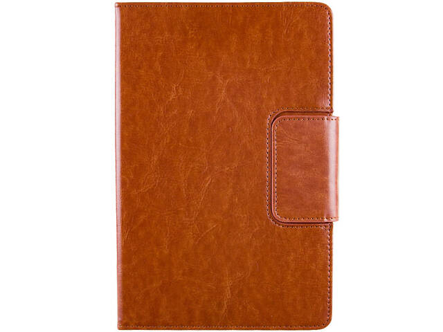 Универсальный кожаный чехол-книжка для планшета 9-10' Коричневый - Фото 1