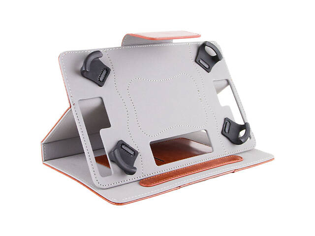 Универсальный кожаный чехол-книжка для планшета 9-10' Коричневый - Фото 5